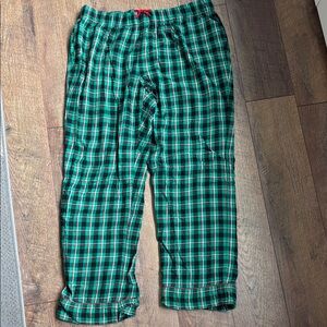 Lands' End Green and Red Plaid Pajama Pants